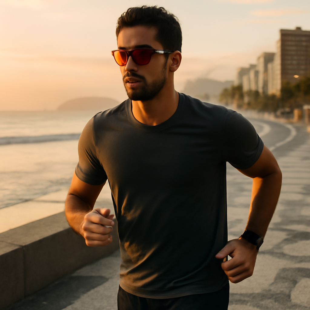 Corrida na orla sem apertar os olhos: como lentes polarizadas elevam a eficiência visual perto da água
